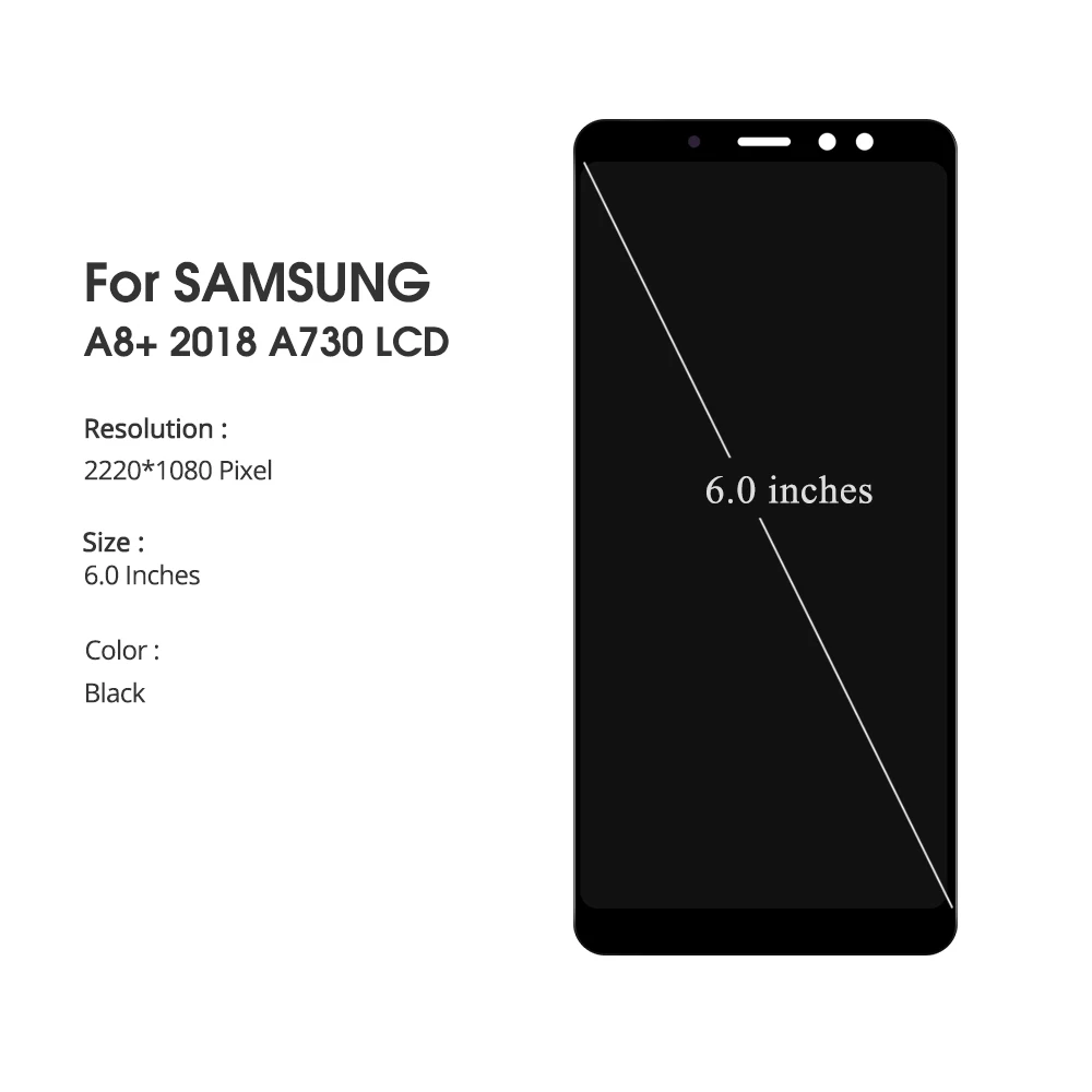 Супер AMOLED 6,0 ''ЖК-дисплей для SAMSUNG Galaxy A8 Plus A730 A730F SM-A730X сенсорный дигитайзер