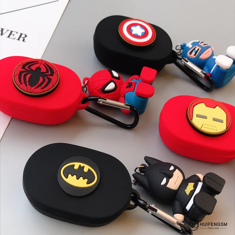Чехол для наушников в стиле Marvel для Red mi Airdots, чехол с ремешком, милая защитная рамка с крючком для mi Airdots, чехол для наушников
