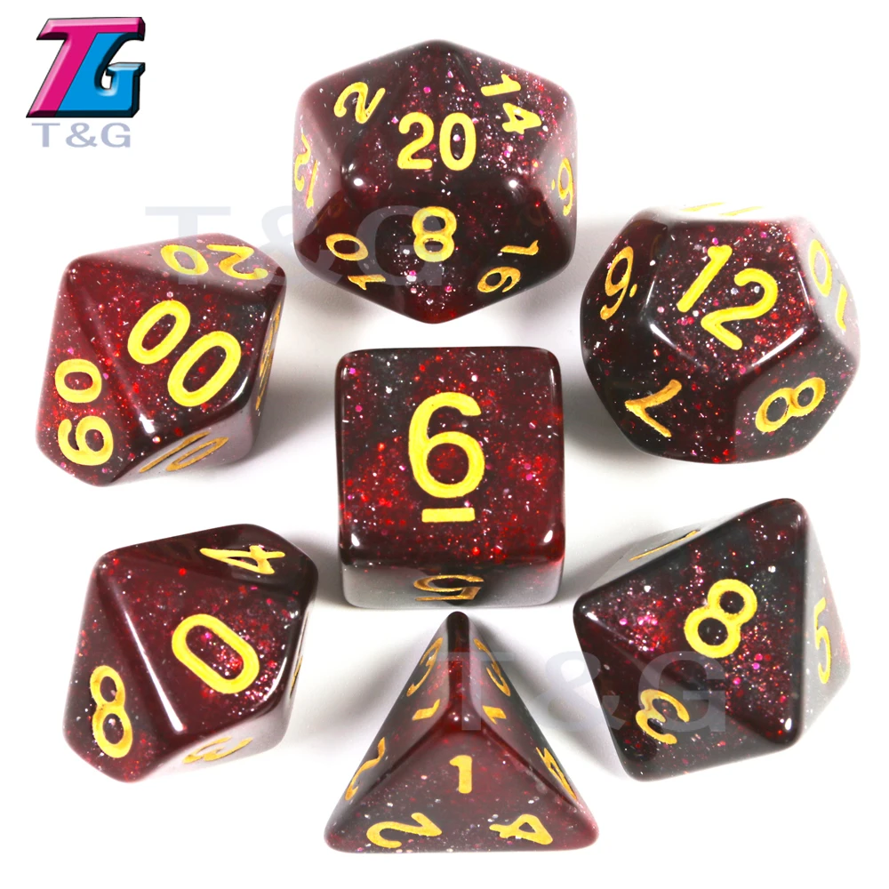 Gemini Color 7 шт./компл. мульти кости граненые цифровая игра DND рабочая группа|Кубики| |