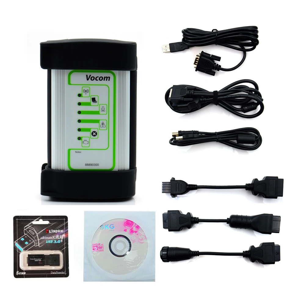 88890300 Vocom интерфейс грузовик диагностический инструмент для Vo-lvo Vocom USB версия квадратный круглый интерфейс - Цвет: Square vocom
