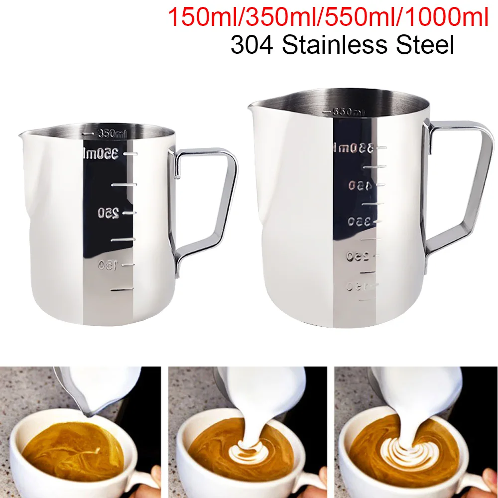 Stainless Steel Espresso Coffee Pitcher Craft Latte Milk Frothing Jug Home Use 
