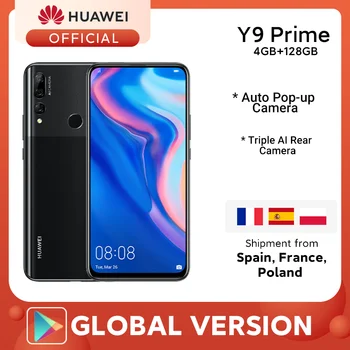 Перейти на Алиэкспресс и купить Глобальная версия huawei Y9 Prime 2019 смартфон AI Тройная задняя камера s 4 ГБ 128 ГБ Авто всплывающая фронтальная камера 6,59 дюйммобильный телефон Скидка ...