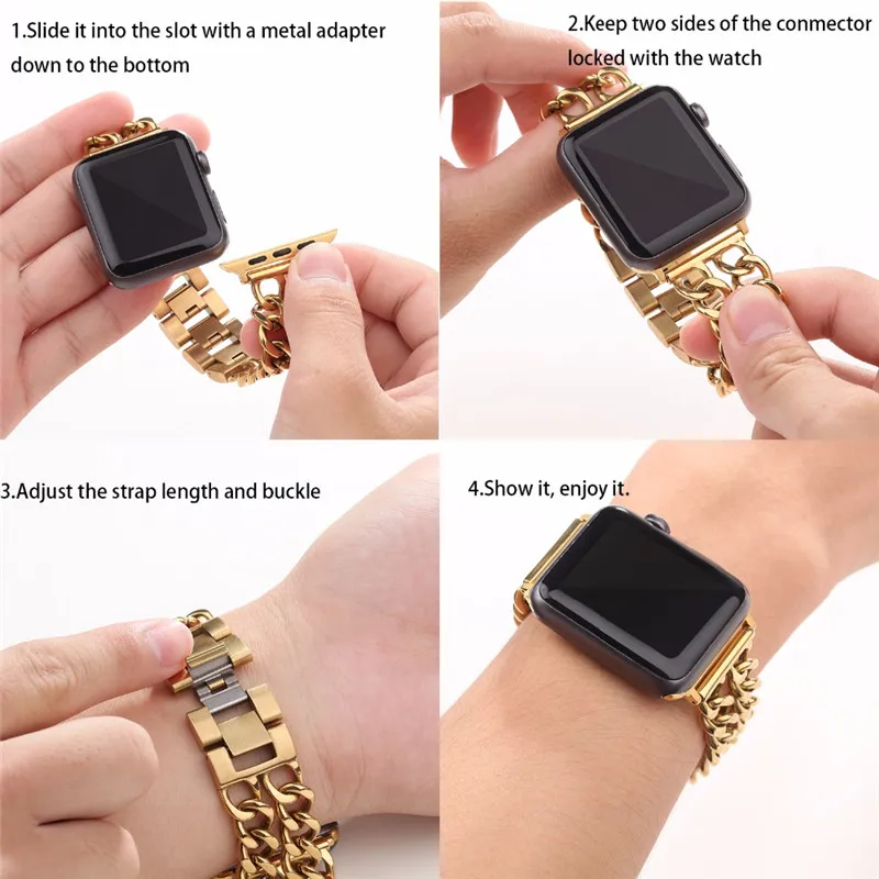 Браслет из нержавеющей стали ремешок для Apple Watch 42 мм 38 мм 44 мм 40 мм умный ремешок для часов iWatch серии 5 4 3 2 1 Аксессуары