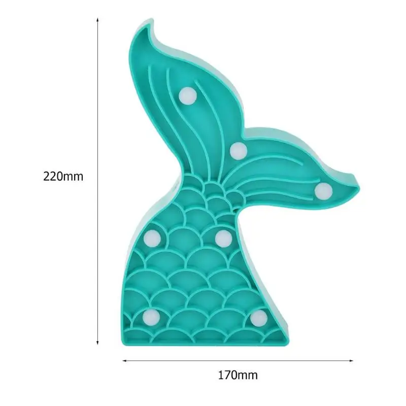 Светодиодный пластиковый Ночной светильник, настенный светильник для помещений, вечерние, для дома, спальни, милые детские украшения, голубой хвост русалки, мультяшный теплый белый светильник