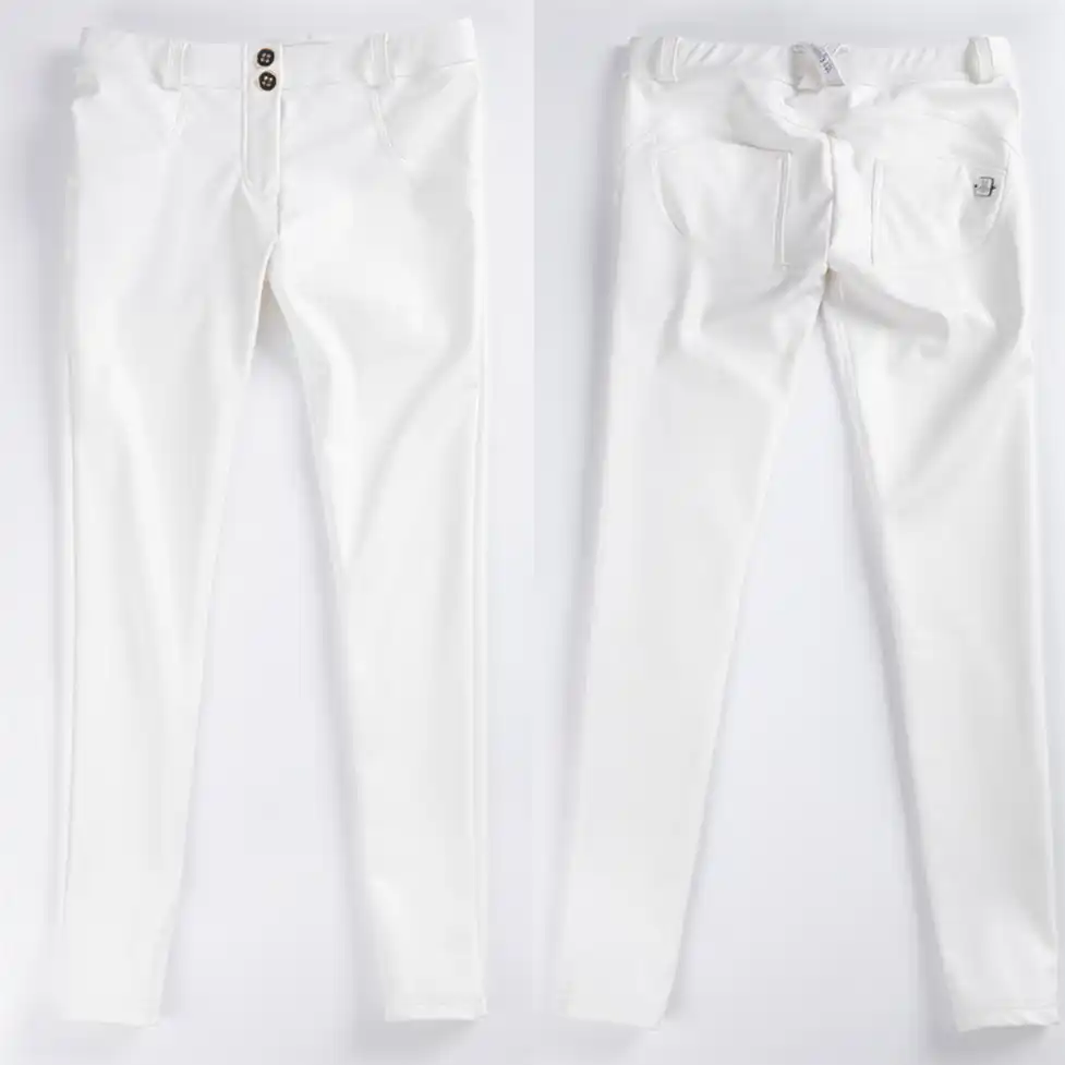 white pleather pants