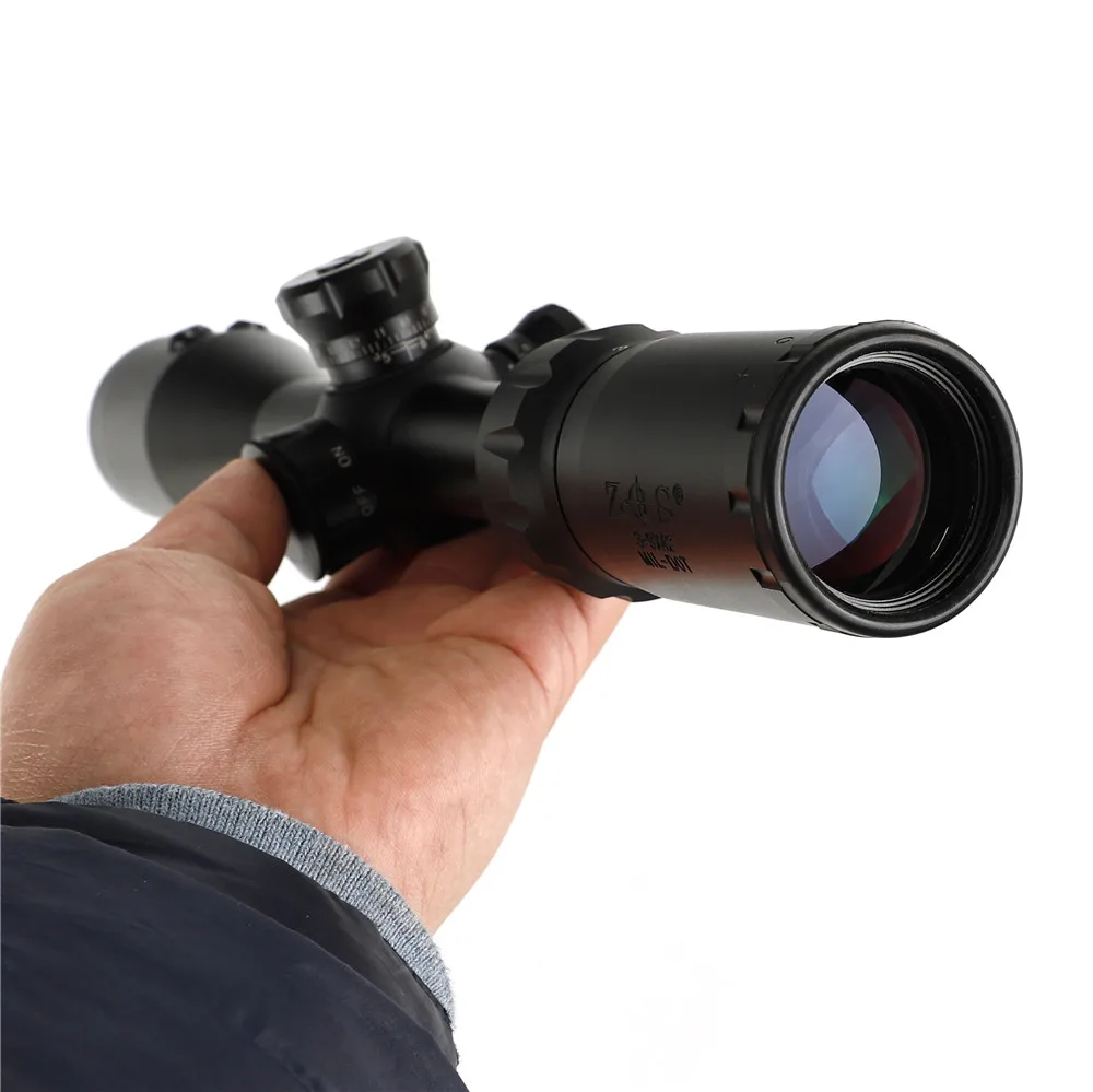 ZOS 3-9X42 Красный лазер интегрированный прицел винтовки комбинированный оптический прицел тактический прицел