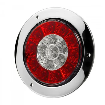 

4-inch Tail Lights Red+White Brake Turn Signal Lamp Waterproof Round 16LED