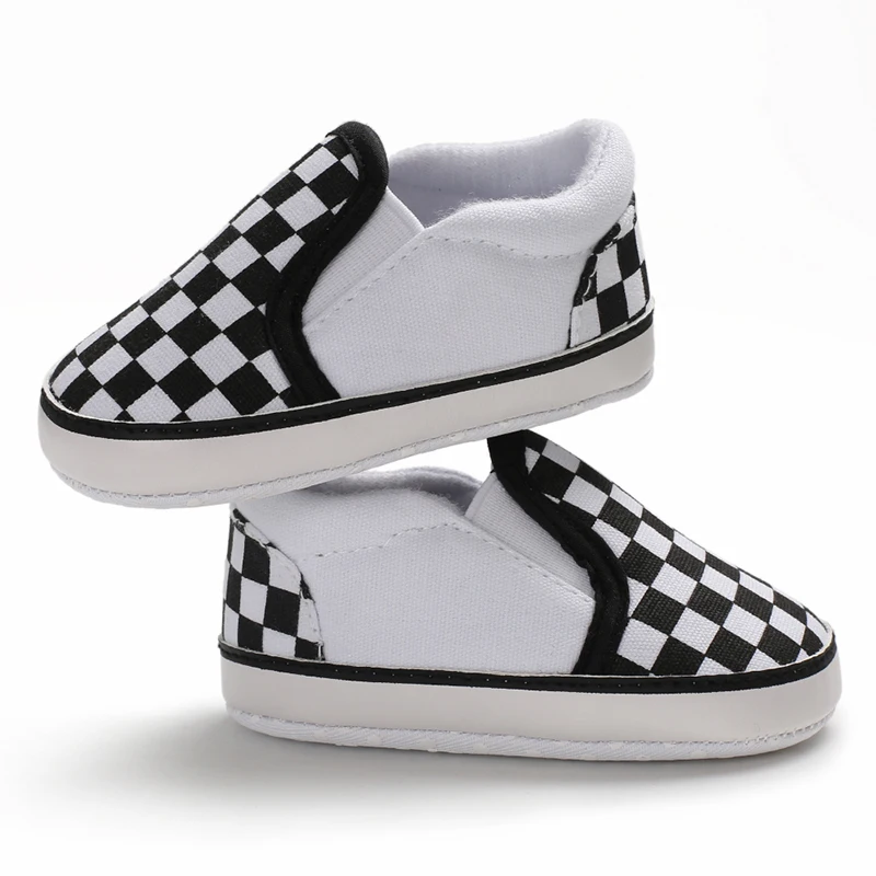 Classic checker first baby walker shoes for boys and girls soft soled cotton casual sport Prewalker baby crib shoes 0-18months 4