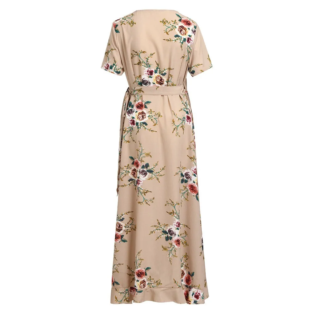 Платье женское ropa mujer vestidos de verano платья vestidos verano mujer robe femme Новые повседневные платья с коротким рукавом и цветочным XL-5XL Z4