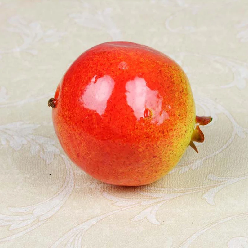 Искусственные фрукты из пластика имитация поддельный яблочный апельсиновый банан и лимон ремесло еда фотографии реквизит для свадебной вечеринки домашний декор - Color: Pomegranate
