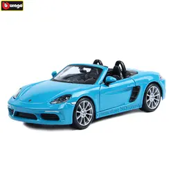 Bburago 1:24 Porsche 718 BOXSTER производитель Авторизованная литая модель машины образец прикладного искусства украшения Коллекция игрушек