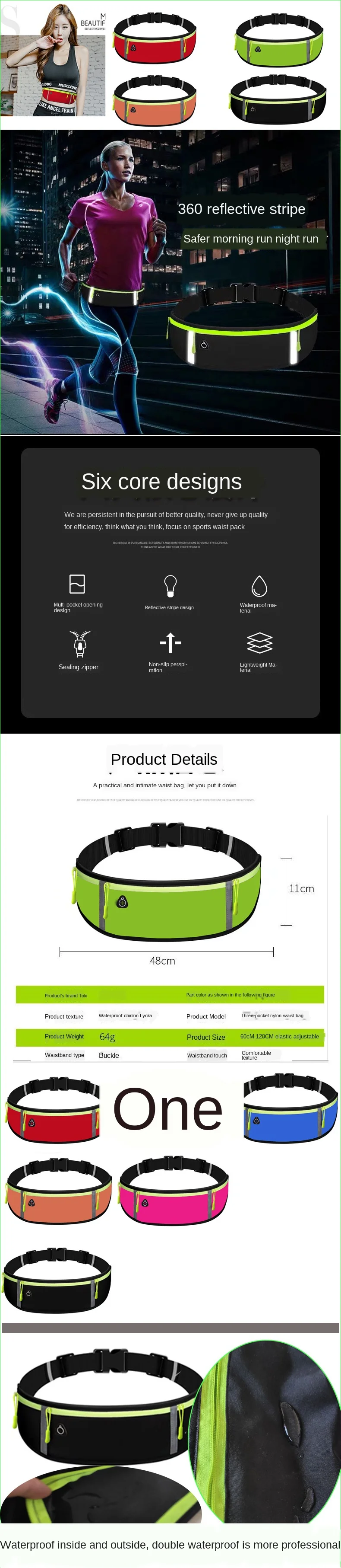 Outdoor Waist Belt Bag Portable invisible Ultralight Waist Packs Phone Holder For Trailing Running Camping for iphone 12  6.7" protective phone cases