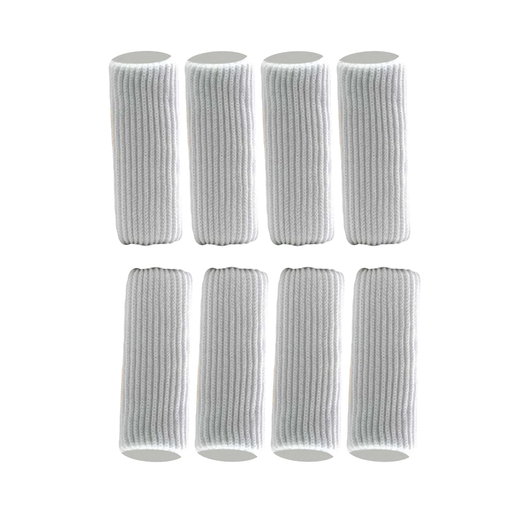 8 Pieces White for Girth 9-18cm(Round&Square) Furniture Feet Caps Covers/Knitted Chair Leg Socks,Moving Easily and Reduce Noise