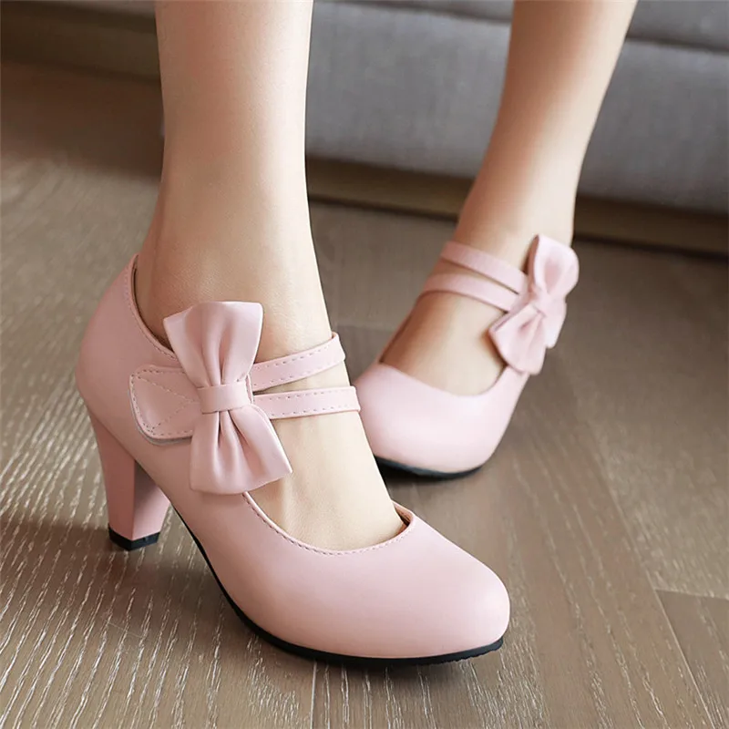 Details about   Fashion Women Pumps Lolita Mary Janes Chunky Heel Wedding Bridal Shoes 34/43 D 