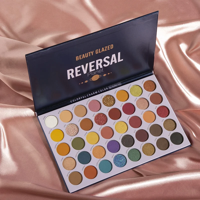 Палитра теней для век BEAUTY GLAZED Reverse Planet 40 цветов матовые блестящие тени
