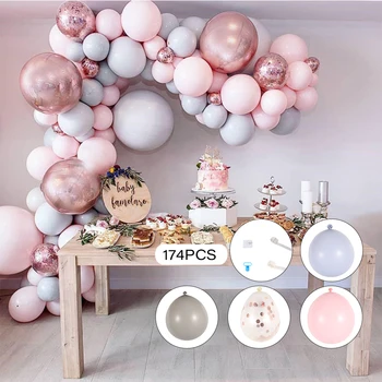

174pcs Latex Balloons Set Macaron Candy Balloon Christmas Wedding Birthday Party Decoration Latex Balloons Kit with Accessories