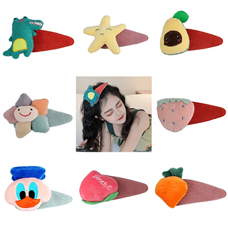 

New Oversized Cartoon Hairpin Woman Girl Hair clip Animal Fruit Cute Hairpin Headdress Makeup Face Wash Hair Accessories