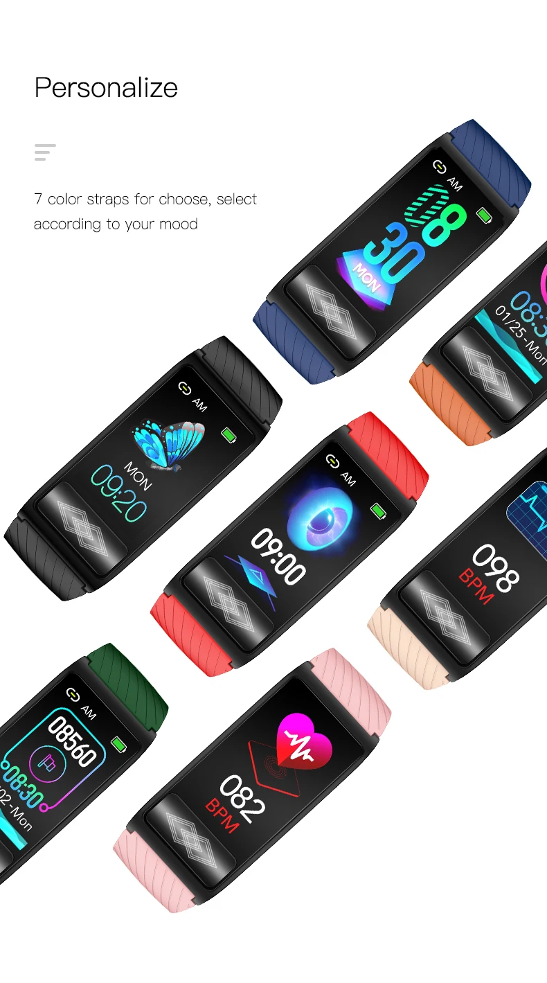 P10 Sport Smart Bracelet Blood Pressure Oxygen Heart Rate Monitor ECG Band Activity Tracker Waterproof HRV Healthy Index