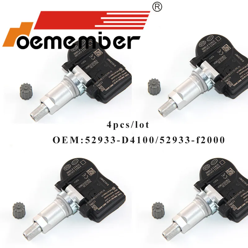 Oemember 4pcs Car Tire Pressure Sensor 52933d4100 Tpms Monitoring
