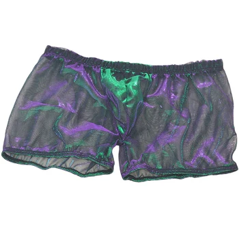 

Men boxers Fashion Sexy Lace Boxer Shorts Comfortable Underwear solid color mesh One Size underpants male Intimates