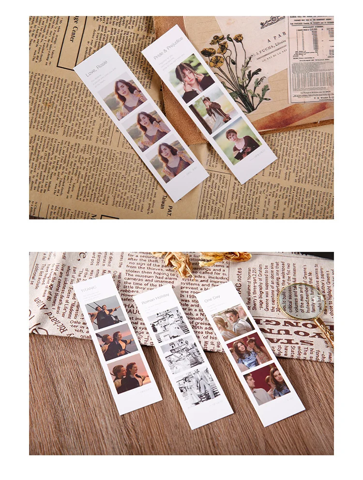 30pcs Classic Film Series Box Bookmark Aesthete Stationery Give A Gift To Someone Who Likes Reading