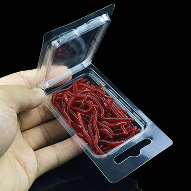 

50PCS Simulated Earthworm Fishing Lure Worm Bait Baits Tackle Accessories New