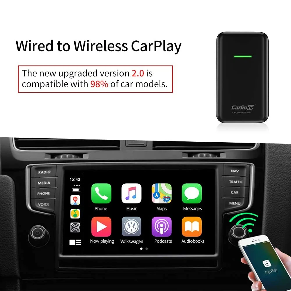 US $81.99 IOS 13 20 USB Update Wireless Carlinkit Apple CarPlay Auto Connect for Car OEM Original Wired CarPlay To Wireless Carplay Black