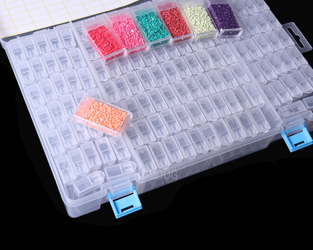 28/140/64/124 Grid 5D Diamond Painting Accessories Storage Box Diamond  Painting Drill Storage Box Transparent Organizer Containe