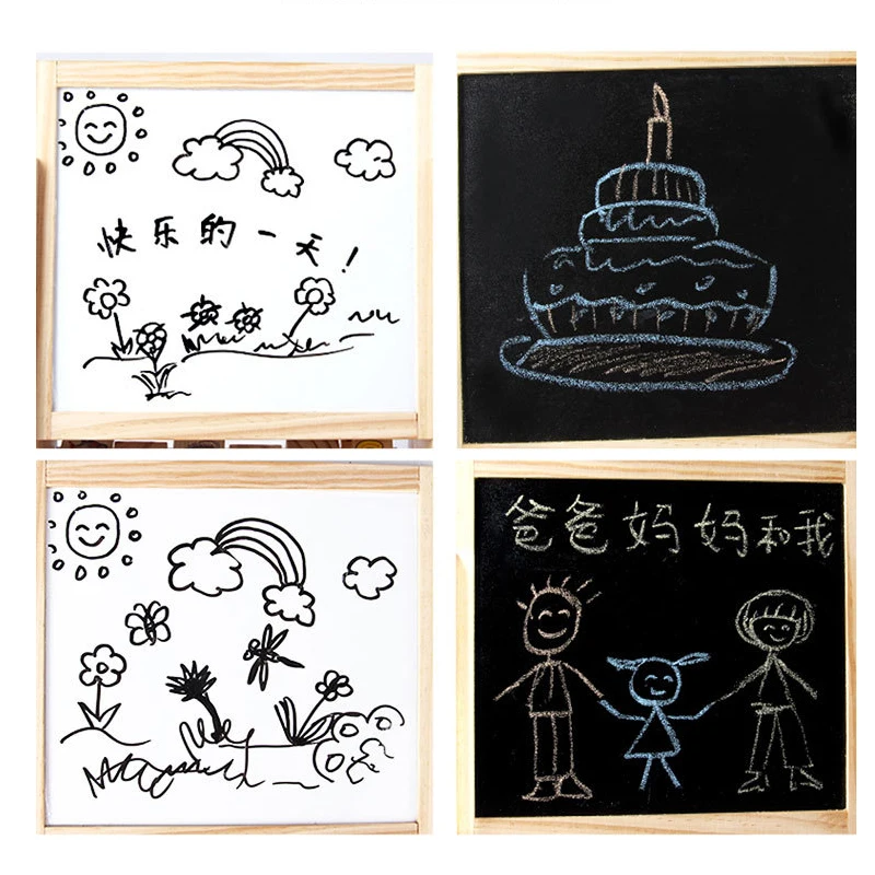 Double Sided Drawing Board Set Painting Easel Learning Educational Toy Standing  Easel for Children Boy