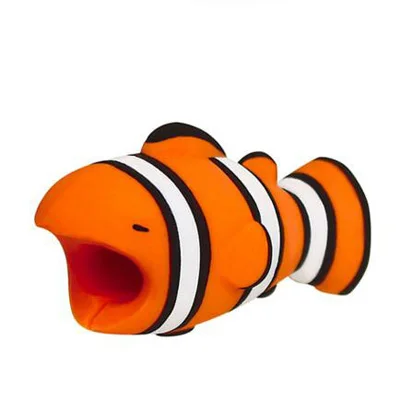 Clownfish 1 шт. животное кабель укусы протектор для iPhone протеже кабель приятели мультфильм кабель укусы kabel diertjes аксессуар для телефона, держатель - Цвет: Clownfish