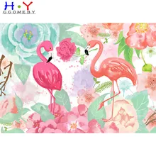 Полный квадратный 5D DIY Алмазная картина животное Фламинго вечерние вышивки крестиком украшение домашнего декора Алмазная мозаика на заказ фото