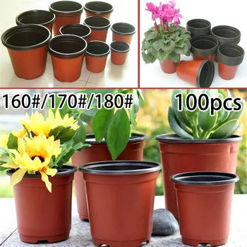 

100PCS Plant Nursery Pots Container Plastic Seedling Planter Flowerpot Good Durability, Non-toxic Breathable