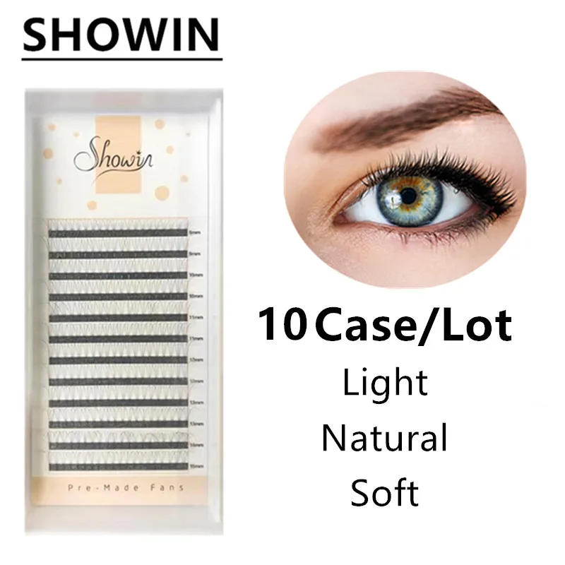 

10 Case Soft 3D Mink Lashes Natural Extension Easyfan Lashes Individual Eyelash Extension Makeup Cilia Professional Faux Cils