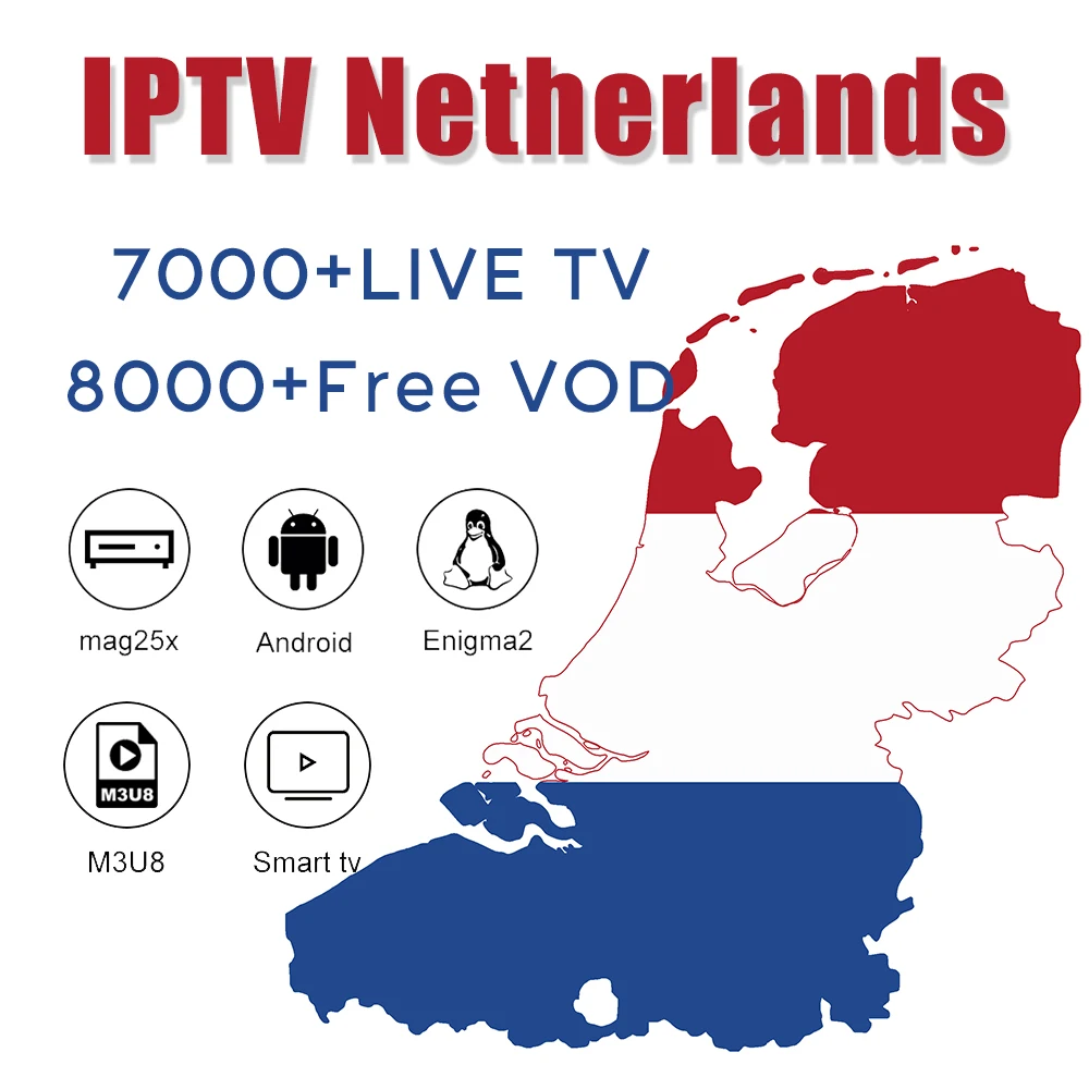 Baratos IPTV Netherland Holland IPTV Suscripción de canales holandesa 1 año Alemania Reino Unido Bélgica m3u8 para Smart TV caja Android