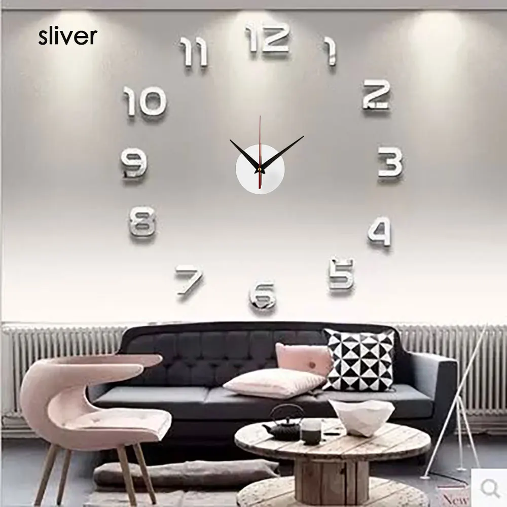 DIY Clocks Removable Art Decal Home Decor Living Room Quartz Needle Hot 3D Luminous Wall Clock Mirror Wall Stickers Creative 1 