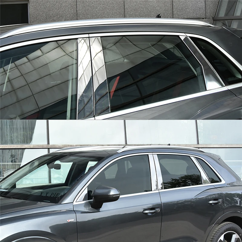 Для Audi Q3 F3, автомобильный стиль, ворота, двери, окна, декоративная крышка, рамка, накладка, наклейка, хромированные внешние аксессуары