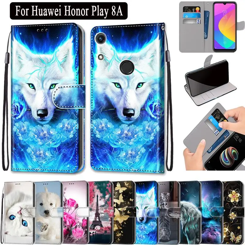 Флип чехол для Huawei Honor 8A кошелек роскошный кожаный с подставкой и отделением карт