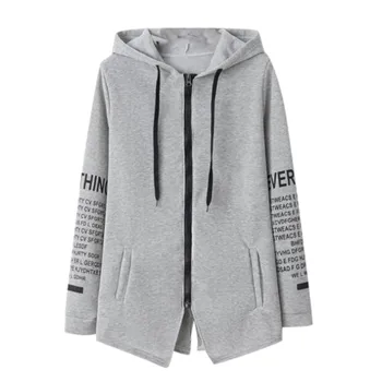 

Fashion Women Letter Print Coat Autumn Warm Loose Hooded Zipper Pocket Winter Long Sleeve Jacket Velvet Thickened Overcoat