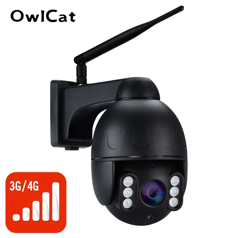 OwlCat 5 кратный зум 4G SIM купольная IP камера MiFi PTZ Bullet наружная уличная HD Мп со слотом