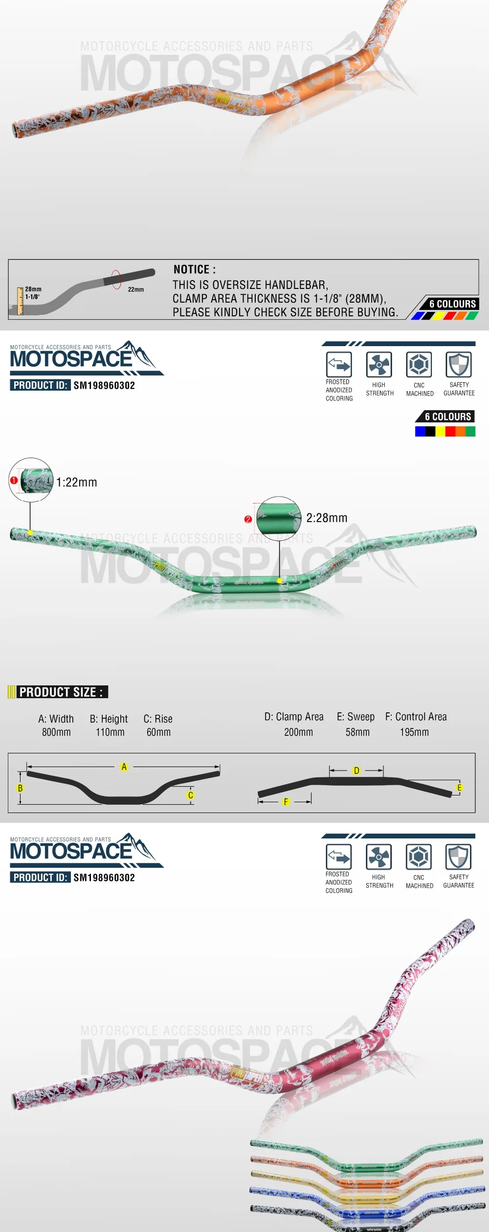 Серый алюминиевый 28 мм 1-1/" Руль для moto rcycle moto MX CR CRF CRM XR YZ YZF WR WRF DR DRX RM rmz EX 85 125 200 250 400 650