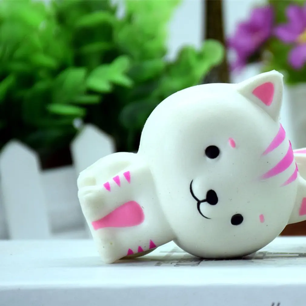 Слизь игрушки Маленькая форма кошки мягкое медленное нарастающее при сжатии телефонные ремни шарообразные декомпрессионные игрушки мяч для снятия стресса