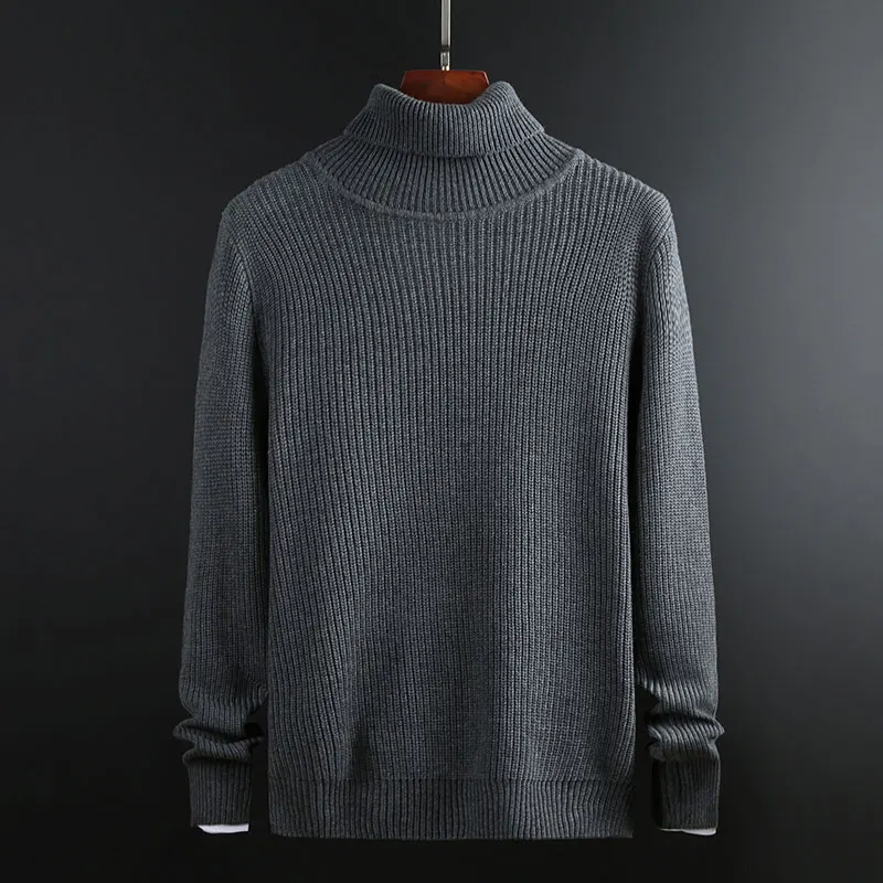 

2020 New Fashion Brand Sweaters Men Pullover Turtleneck Slim Fit Jumpers Knitwear Warm Winter Korean Style Casual Mens Clothes