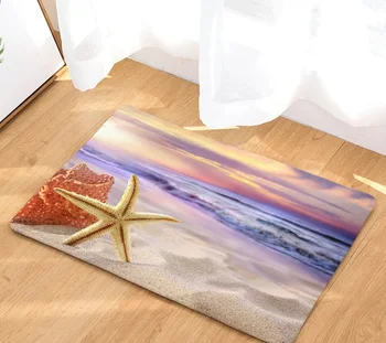 

CAMMITEVER Beautiful Sky Beach Sandy Sea Star Mat Area Rug Bedside Rug Floor Mat Living Room Bedroom Home Decoration