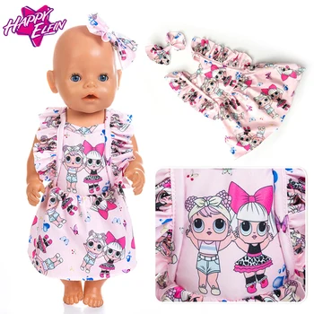 

Born New Baby Fit 18 inch 40cm-43cm Doll 3-piece suit with Xiwa Blue Pink Red Rabbit Clothes accessories For Baby Birthday Gift