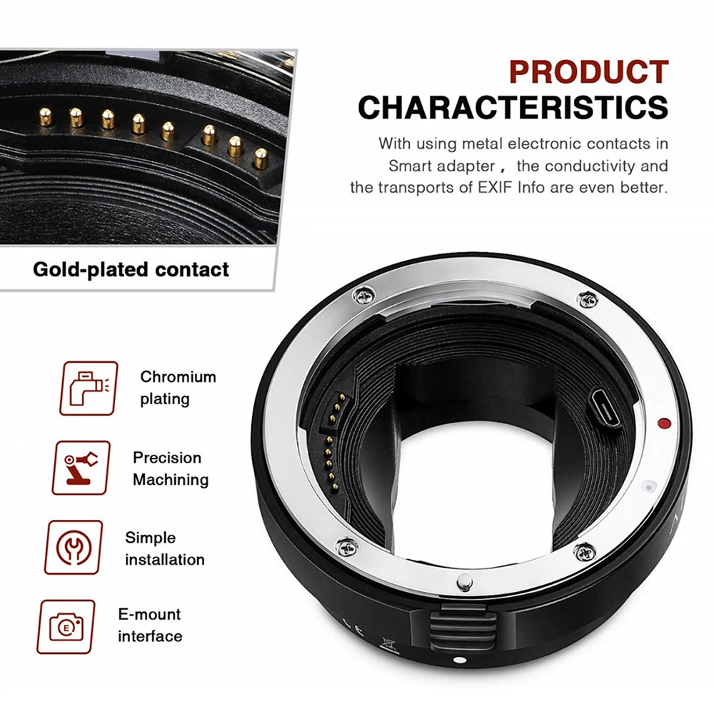 ALTSON CEF-SE переходное кольцо для объектива Lens Mount Adapter USB Модернизированный для Canon EF/EF-S объектив для sony E-mount аксессуары для камеры