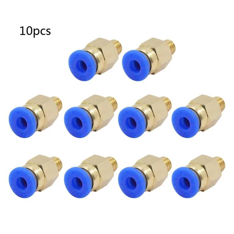 20 Connettori Pneumatici PC4-M10 – Diritti, Filettatura M10, Per Stampanti 3D E Tubi 4mm