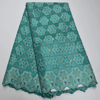 

Green Africain Swiss Lace Fabric Dubai Cotton Fabric Voile Suisses Cotoon High Quality Swiss Voile Lace In Switzerland NBH5-8