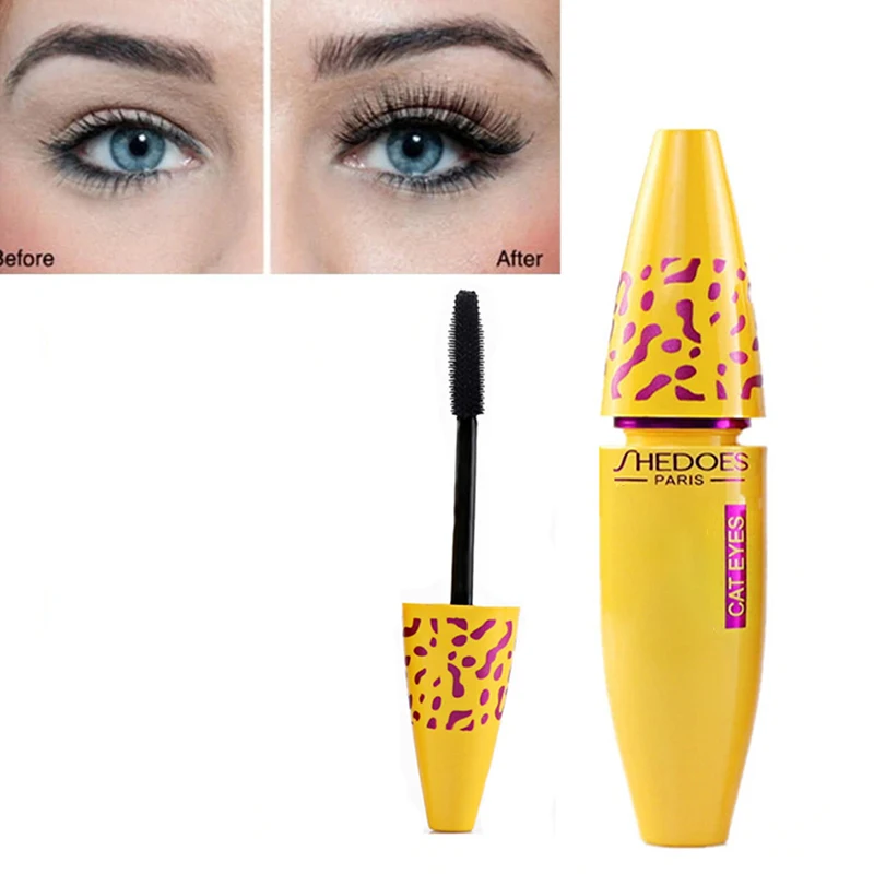 

Black Mascara Yellow Tube Thick Curling Waterproof Lasting Not Blooming Eye Mascara Cosmetics TSLM2
