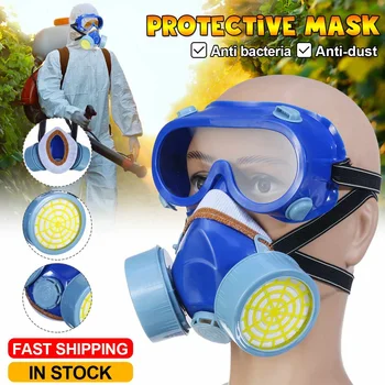 

Face Gas Mask With Goggles Adjustable Gas Mask Full Face Facepiece Painting Spraying Respirator For Gas Mask Respirator Filter