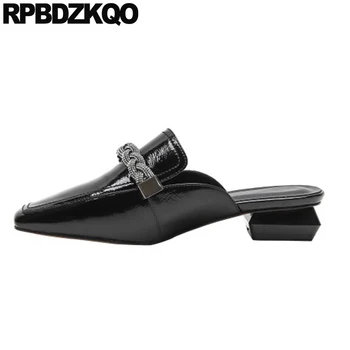 

Women Dress Shoes Crystal White Black Designer Diamond Mules Loafers Rhinestone Slippers Party Sparkling Sandals Patent Leather